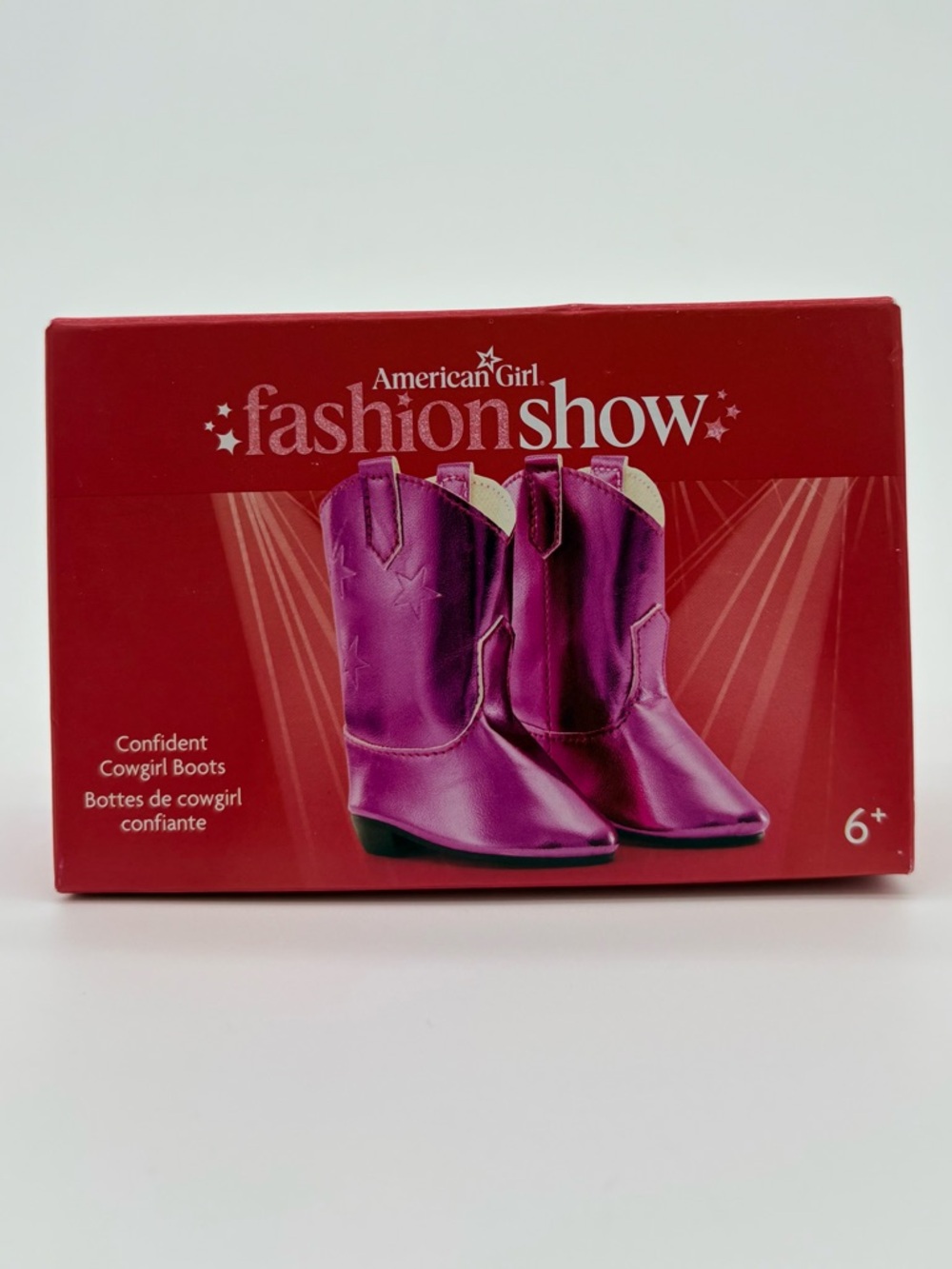 AMERICAN GIRL Doll Metallic Pink Boots w/ Stamped Stars, CONFIDENT COWGIRL BOOTS